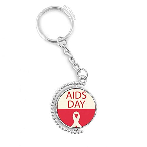 Llavero con anillo giratorio y diseño de cinta roja del Mundo del 1 de diciembre