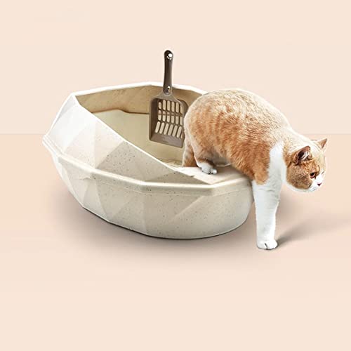 Cajas de Arena Caja de Basura de plástico Desmontable Caja de Arena semicerrada Anti-Splash Cat Roseable Catpans Mascotas Limpieza de Inodoro Suministros Arenero ​Gatos
