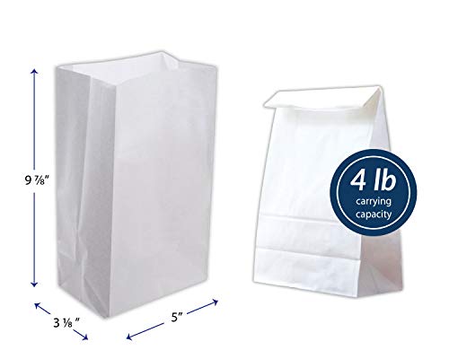 Image of Reli. White Paper Bags | 500 Count | Paper Lunch Bags Ideal for Small Lunches and Crafts | Perfect for Sandwiches and Snacks