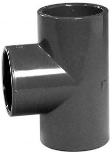 PVC T-piece 90°, adhesive sleeve, 50 mm.
