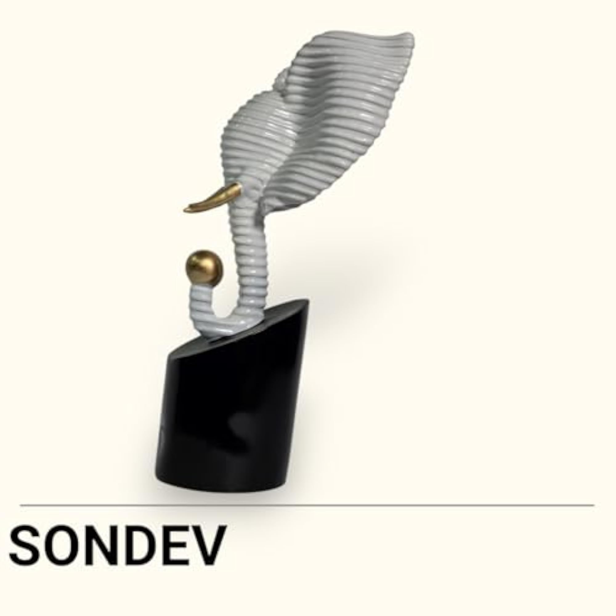 Decorative Elephant Sculpture with Gold Accents