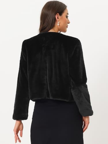 Allegra K Formal Bolero Shrug for Women's Cropped Faux Fur Jacket for Wedding Dresses3