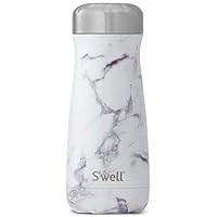 S'well Insulated Water Bottle Thermal Drinking Bottle, 470 ml, White Marble, 10316-B17-00910