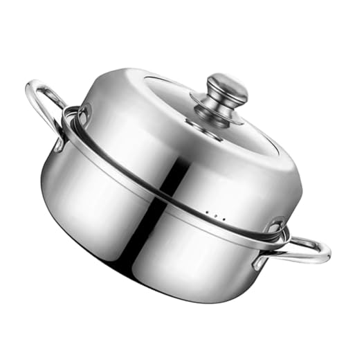 CHICAMPERA シーステンレス製蒸し器 多構造 家用蒸し鍋 ステンレス製スープ鍋 キッチン用蒸し器 折りたたみ収納可能 電磁調理器対応 ガスコンロ対応
