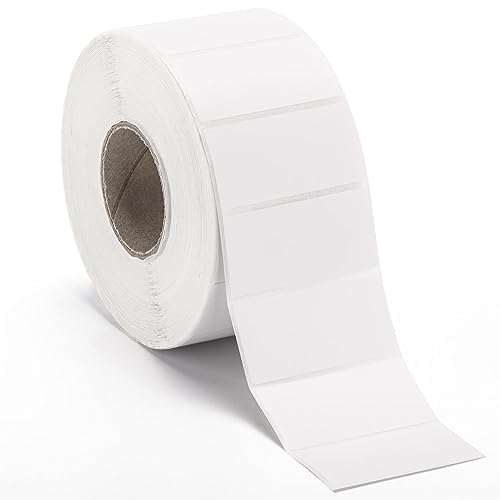 2000 Pcs White Labels Stickers to Write On 2 x 1 Inch, Waterproof and Oil Resistant Blank Barcode Labels for Food Containers Jar