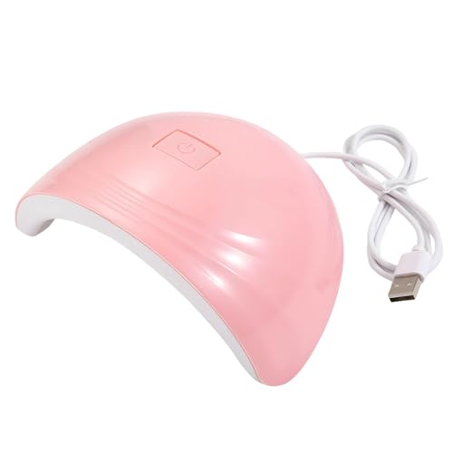 Lámpara LED para uñas, luz rosa de 88 W con 18 cuentas, temporizadores de 60 s y 120 s, lámpara de curado portátil alimentada por USB para esmalte de gel, diseño de arco abierto para uñas de manos y