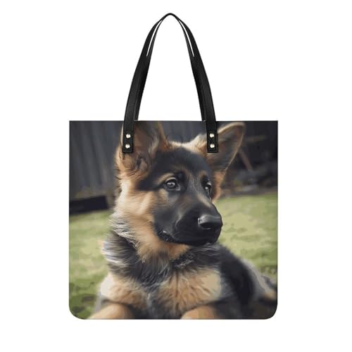 Sacs à main tendance en cuir végétalien durable et motif chiot original