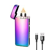 RSBYEプラズマ炎ライターUSB充電式 防風高火力電子ライター ギフト包装付き 可視電量の放電式電動ライター 携帯式 男性女性両方対応 キャンドル、花火、紙等に適用(カラー)