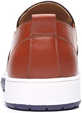 Santimon Men's Slip on Loafers British Style Breathable Flat Dress Shoes Fashion Sneakers Brown 5.5 US | Image 3