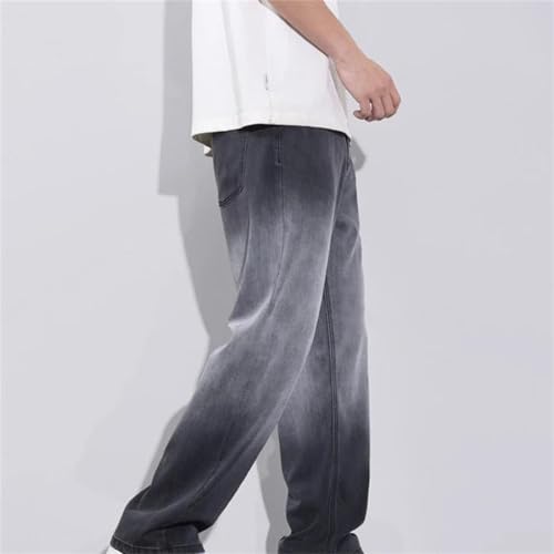 Men's Spring Fall Jeans – Loose Wide-Leg Retro Blue Denim Pants, Street Casual Thin Trousers3