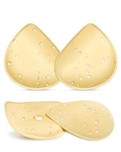 Wateproof Thick Bathing Suit Inserts - 2 Pairs Push Up Bra Pads Inserts Add Cups Swimsuit Breast Enhancer for Bikini Sports Fits A/B