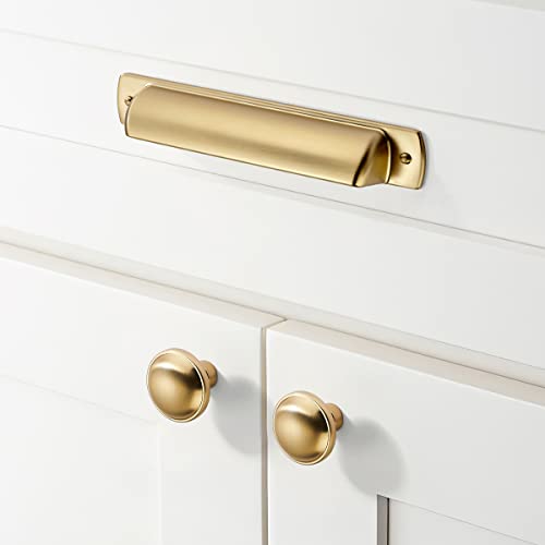 Khtumeware 10 Pack 3" Drawer Pulls Champagne Bronze Cabinet Cup Pulls Kitchen Hardware Cabinet Handles Drawer Handles Knobs 3 Inch Hole Center #TOP1