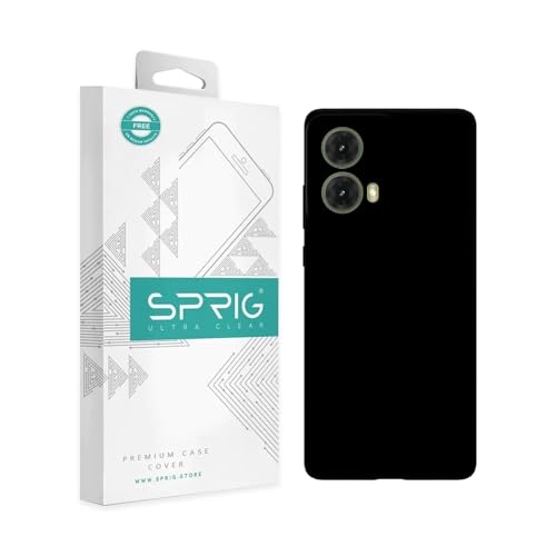 Image of SPRIG Compatible with Moto G85 Premium SilkTone (Liquid Silicone) Back Cover Drop Tested Shock Proof Mobile Case for Men, Women, Boys and Girls with Camera Protection (Black)