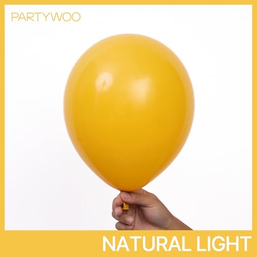 Image of PartyWoo Mustard Yellow Balloons 100pcs 12 Inch Boho Netural Fall Balloons for Birthday Engagement Baby Shower Anniversary Bee Sunflower Little Cutie Thanksgiving Party Decorations Yellow-F57