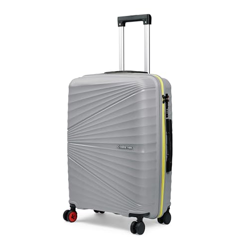 Image of Nasher Miles Golden Gate Hard-Sided Polypropylene Check-in Luggage 24 inch | 65cm | 8 Wheels Medium Trolley Bag for Travel | Suitcase (Grey & Yellow)