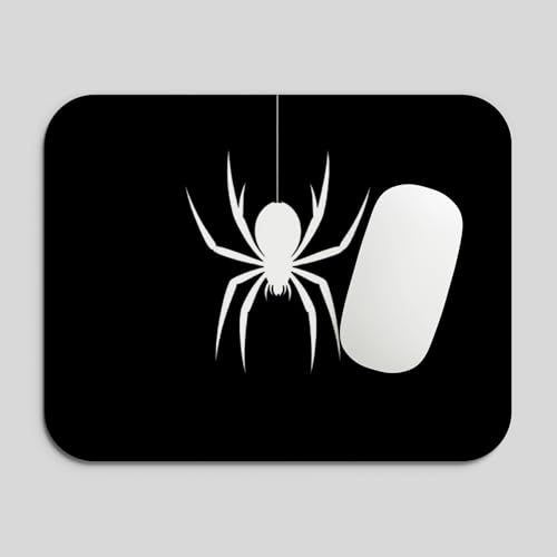 Image of Spider Design Mouse Pad, Black, Non-Slip Rubber Base, Smooth Surface, 190x229x3mm