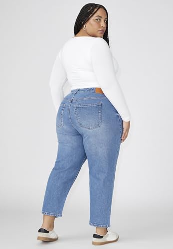 ELOQUII Women's Plus Size The Naomi Comfort Stretch Straight Leg Jean Crop3