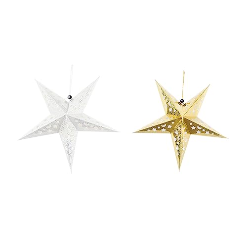 Amosfun Enfeites natalícios 2 peças decoração natalícia decoração natal natal decoração ecrã estrela de papel 3D figuras de bruxas de Halloween ornamento abajur de candeeiro cabide de Natal encanto