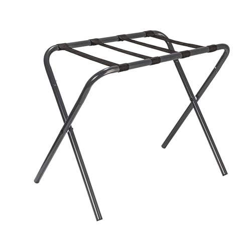 Household Essentials Luggage Rack, Grey Frame with Black Straps by Household Essentials - Used condition - US$16.39