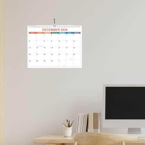 Calendar 2026, Wall Calendar 2026-2027 from February 2026 - June 2027, 17 Months Calendar with Premium Paper, Twin-Wire Binding & Hanging Hook, 8.5" x 11", Colorful