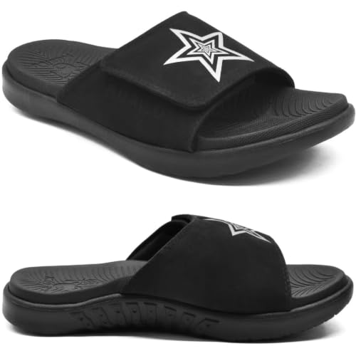 Image of KuaiLu Mens Slide Sandals Orthotic Arch Support Athletic Sport Sandals For Men Adjustable Comfort Slippers With Soft Cushioning For Outdoor