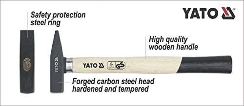 Yato YT-4503 Machinist Hammer 300G|Hammer Drilling Machine|Hammer Drill|Hammer for Home Use|Industrial Tools|Rubber Protective Ring|Hand tools|Hand Tools Kit|Blackened Surface|Mounted On Wooden 2