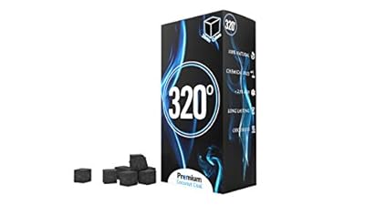 4kg - 320° Premium Coconut Shisha Coal Charcoal (25mm Cubes) for Hookah, BBQ, and Grilling - 288 Pieces, Long Burn Time, Nicotine Free, Natural, No Chemical Additives.