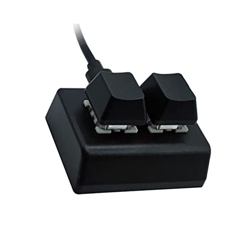 CAIONPLE Teclado de ProgramacióN Macro de 2 Teclas RGB Mini Teclado Gaming Dibujo Interruptor Rojo Teclado Personalizado OSU Gaming Keypad,Negro
