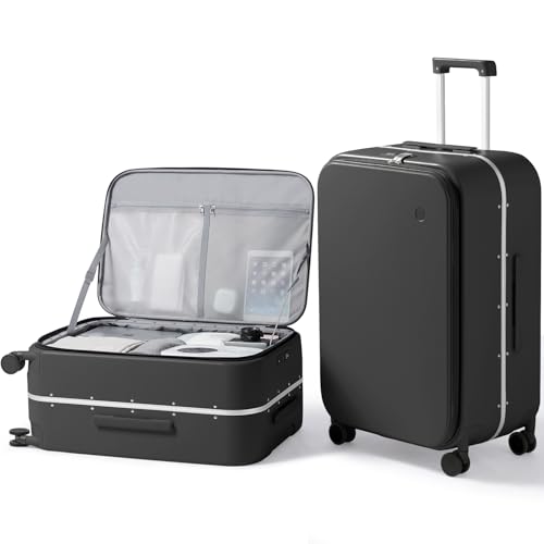 mixi 26 Inch Checked Hard Shell Suitcase with Wheels