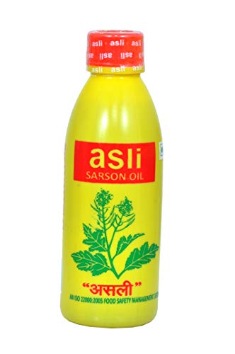 Image of Asli Kachi Ghani Mustard Oil- 200 Ml x 4 | Pack of 4 |