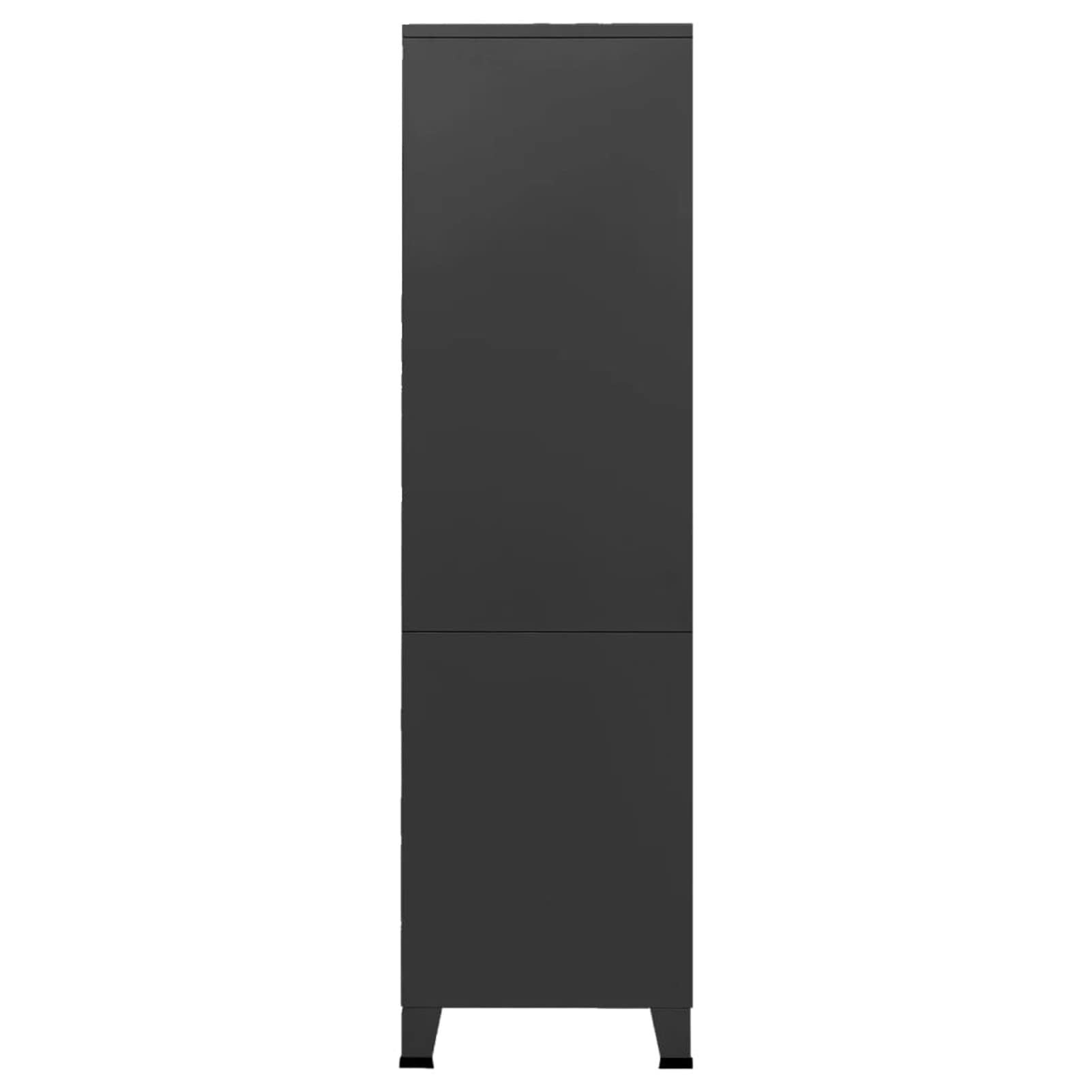 BAZZI Aktenschrank, Büroschrank, Büroschrank, Industrieschrank, schwarz, 90 x 50 x 180 cm aus Metall