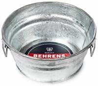 Vista 3 de Behrens 101LFT 1 Qt. Tina Baja Plana de Acero Galvanizado en Caliente, Plateado