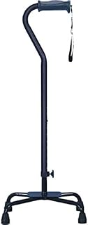 Hugo Mobility Adjustable Quad Cane for Right or Left Hand Use, Ebony, Large