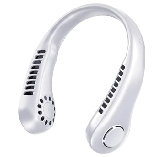 Giuneuow Ventilador Pequeño para Colgar en el Cuello Sin Hojas, Carga USB, Portátil para Exteriores, Ventilador para Colgar en el Cuello, para Verano A