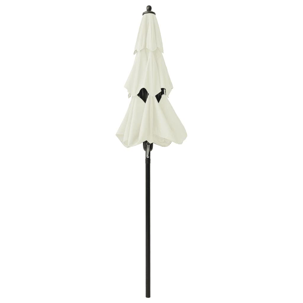 Parasol ogrodowy parasol przeciwsłoneczny do roślin, z aluminiowym masztem, 3-warstwowy, kolor piaskowy, 2 m