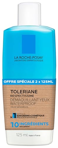 Démaquillant Yeux La Roche Posay Toleriane Respectissime Waterproof lot de 2 flacons de 125 ml
