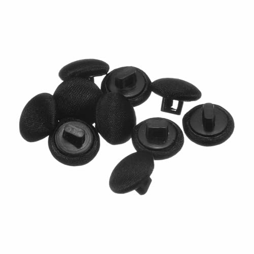 HARFINGTON 10mm Black Fabric Covered Buttons