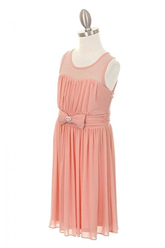 Little Girls Darling Sweetheart Chiffon Gown Bow Crystal Flowers Girls Dresses Purple Size 4 #TOP4