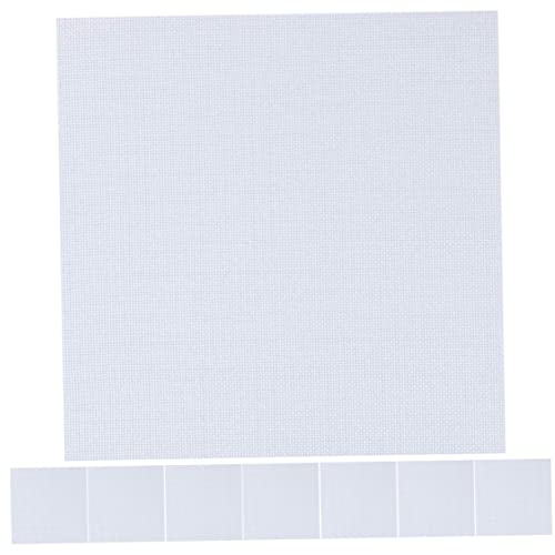 Angoily 8pcs White Cross Stitch Fabric Embroidery Cloths Soft Polyester Material Washable Recyclable for Home Decor