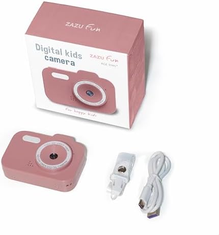 ZAZU Fun HD Digitalkamera für Kinder – 1080P Video, 2,0-Zoll-Display, wiederaufladbar, tragbare Kinderkamera mit lustigen Funktionen für Fotos und Videos (Rosa)
