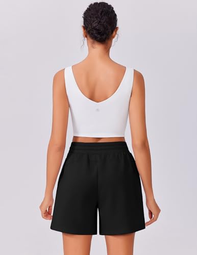 PINSPARK Womens Athletic Sweat Shorts Soft Drawstring High Waisted Active Short Comfy Casual Lounge Shorts with Pockets2