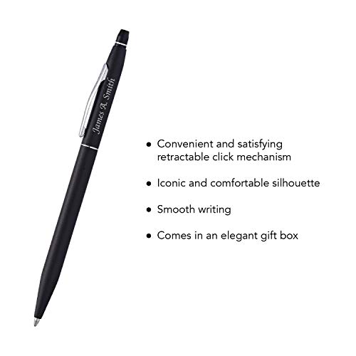 Cross Engraved/Personalized Click ‘Classic Black’ Ballpoint Gel Pen - Custom Engraving At0622-102 #TOP1