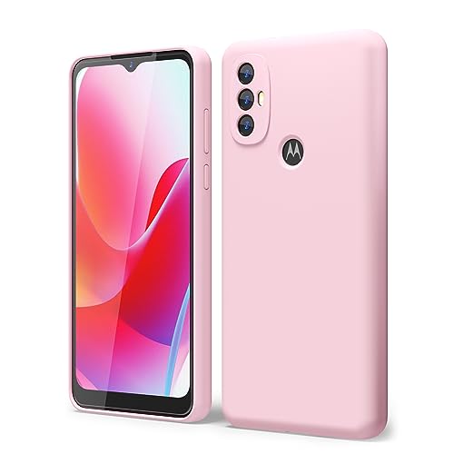 oakxco for Motorola Moto G Power 2022 Phone Case/Moto G Play 2023 Phone Case Liquid Silicone, Thin Slim Soft Rubber Gel TPU Plain Simple Cover for Women, Matte Solid Color,Rose Pink