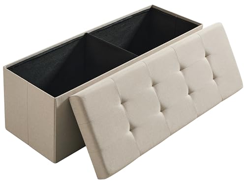 Ornavo Home 43 Inch Folding Storage Ottoman, Long Large Storage Ottoman Chest, Foot Rest Stool,...