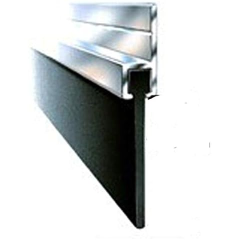 7ft x 35mm x 180 Degree Aluminium & Rubber Draught Excluder Seal for The Bottom of A Garage Door Cover