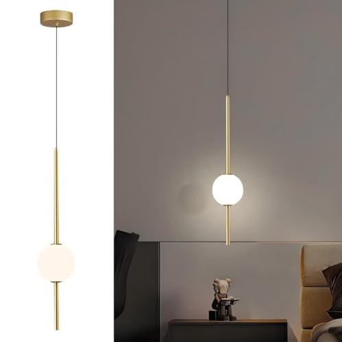 Lámpara colgante moderna LED LWX negra con forma de globo para techos altos y comedor