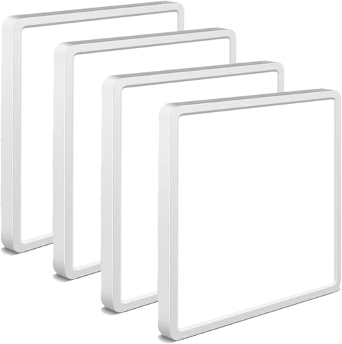 Maxziller 4Pack 12inch Square White 3200LM LED Flush Mount Ceiling Light 28W White 6000K Slim Surface Mount Ceiling Light Fixture for Kitchen Bedroom Living Room