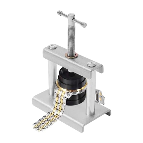 Alnemy Uhrenpresswerkzeug,Uhrenschließer Einpresswerkzeug Gehäuseschließer, Werkzeug für Uhrenpresse SetUhrenöffner für Batteriewechsel,Es kommt mit 12 runden Formen und 6 rechteckigen Formen