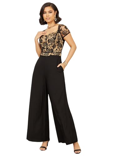 Image of Miss Chase Women's Self Design Cut-Out Georgette Jumpsuit