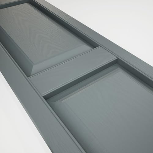 12"W x 39"H Mid-America Vinyl, Standard Size Williamsburg Double Panel Shutters, w/Installation Shutter-Lok's & Matching Screws (Per Pair), 419 - Storm Cloud by Mid America - Image 7